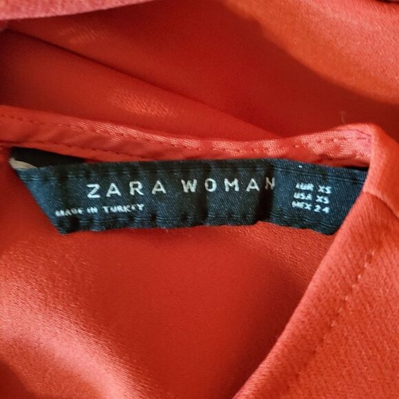 Zara Woman Red Cold Shoulder Dress (XS) - Picture 8 of 8